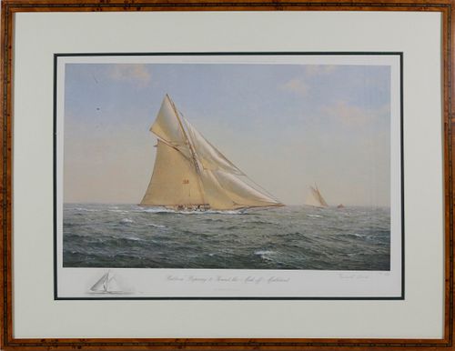 Richard Loud Limited Edition Offset Lithograph "Babboon Preparing to Round the Mark off Marblehead"