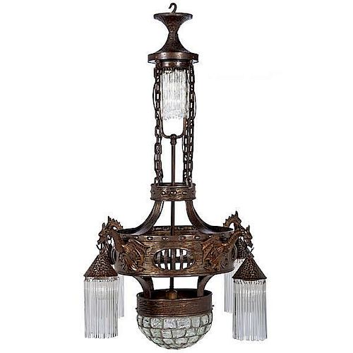 Continental Chandelier with Dragon Motif 
