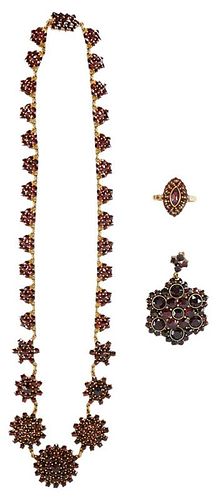 Vintage Style Garnet Jewelry Group