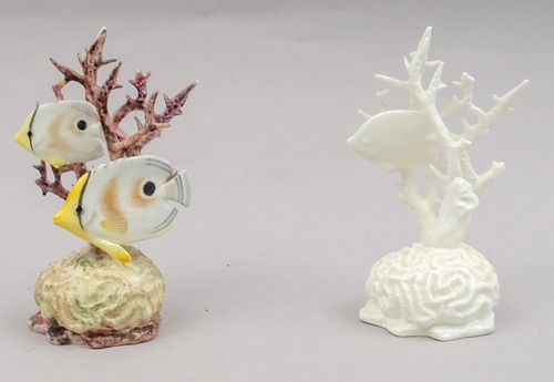 Lot of 2 Royal Worcester Fish Figurine Groups