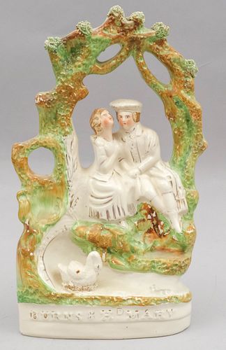 Staffordshire Figural Group of Burns & His Mary