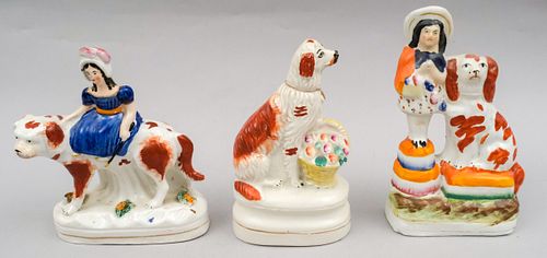 Lot of 3 Staffordshire Figural Groups.