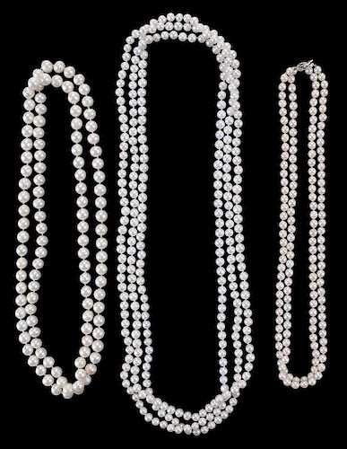 Three Pearl Necklaces