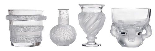 Four Pieces Lalique Glass