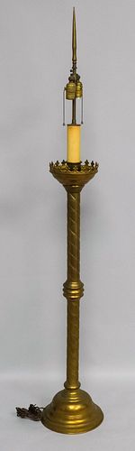 Gothic Brass Pricket Floor Lamp