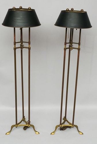 Pair of Chapman Bronze Adjustable Floor Lamps