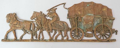 Bronze Horse Drawn Carriage Plaque