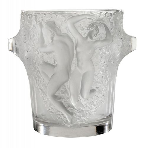 Lalique Frosted Glass Ice Bucket with