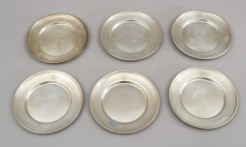 Set of 6 Sterling Silver Bread & Butter Plates