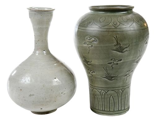 Two Korean Glazed Stoneware Vases
