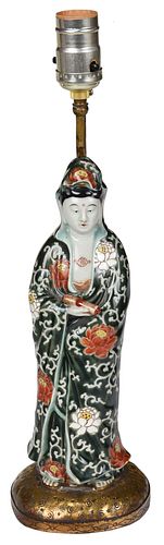 Chinese Porcelain Figure Set as Lamp