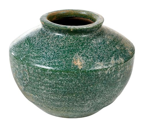 An Early Chinese Green Glazed Terracotta Jar