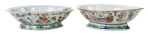 Two Chinese Famille Rose Lobed Porcelain Bowls