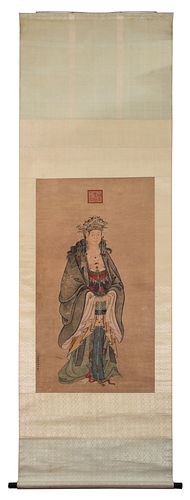 Large Chinese Hanging Scroll Painting 