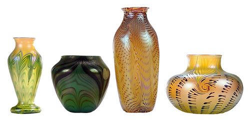 Four Orient & Flume Art Glass