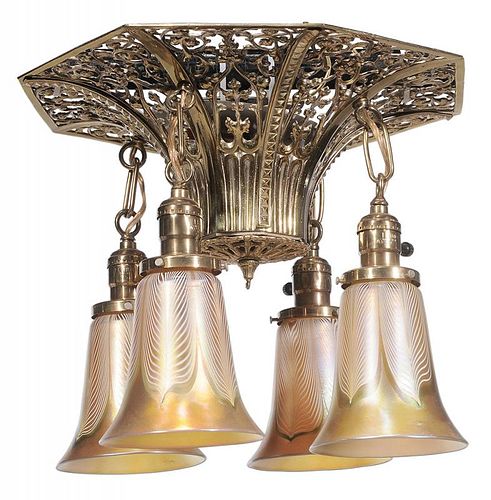 Gothic Style Brass Ceiling Fixture