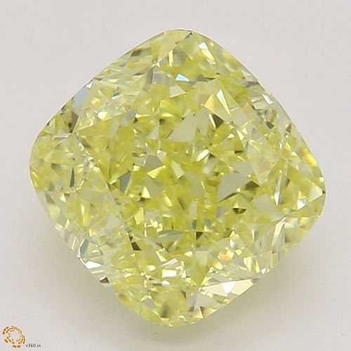 1.72 ct, Natural Fancy Intense Yellow Even Color, VS2, Cushion cut Diamond (GIA Graded), Appraised Value: $33,700 