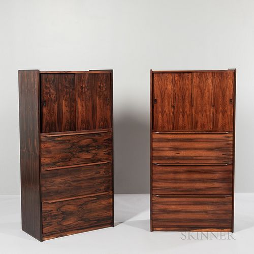 Pair of Scandiline Danish Modern Filing Cabinets