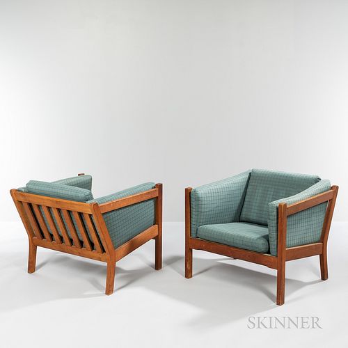 Two CI Designs Upholstered Lounge Chairs