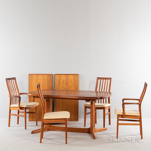 Rasmus Trestle Table and Four SVA Mobler Dining Chairs