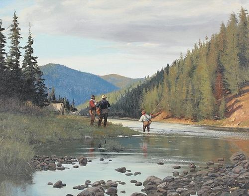 Brett James Smith (b. 1958), Fishing by Camp