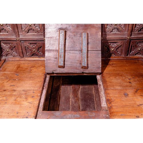Gothic Revival Style Carved Wood Settee