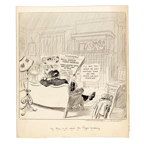 John McCutcheon (American, 1870-1949) Single Panel Original Cartoon Assortment