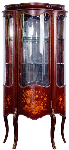 Mahogany with Satinwood Inlay Display Cabinet