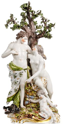 Nymphenberg / Frankenthal 'Meleager and Atalanta' Figural Porcelain Group