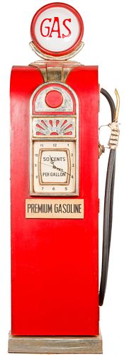 Gasoline Pump Wood Cabinet with Clock