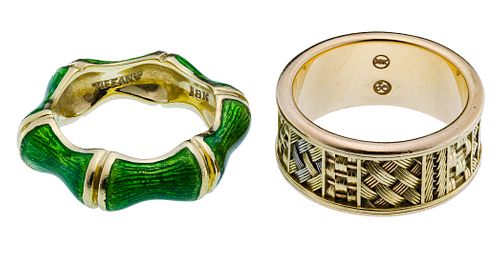 Tiffany 18k Gold and Enamel Ring