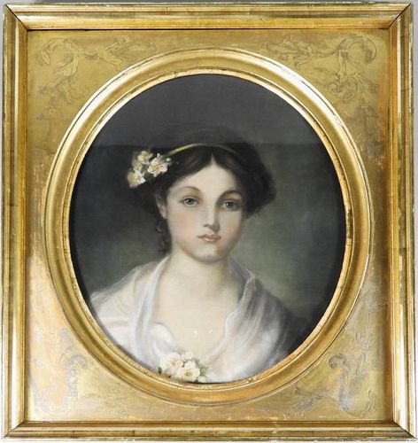 Pastel Portrait, Young Lady, 19th Century