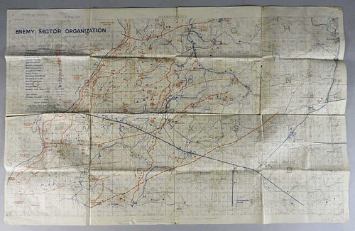 Militaria, Battle of Amiens Map, Dated 1918