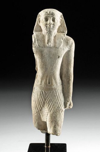 Rare Egyptian Limestone Statue Striding Pharaoh