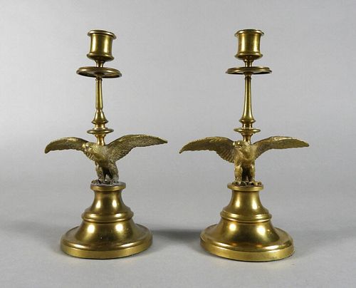 Pair of Gilt Brass (Eagles) Candlesticks, C. 1850