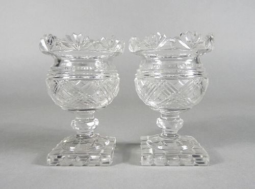 Small Pair of Anglo-Irish Sweetmeat Vases, 19th C.