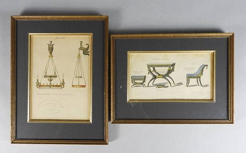 Hand Coloured (Design) Engravings, Early 19th C.