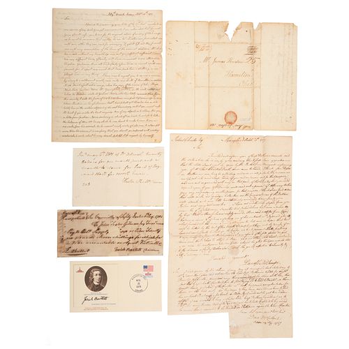 [FOUNDING FATHERS]. Collection of 14 autographs of signers of the Declaration of Independence and US Constitution.