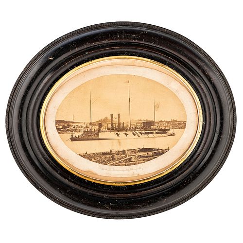 [CIVIL WAR]. Albumen photograph of USS Benton off Vicksburg, MS. [1860s].