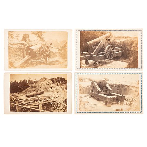 [CIVIL WAR]. A group of 8 CDVs of Confederate cannon and guns captured at Port Hudson. Baton Rouge, LA: McPherson & Oliver, [ca 1863-1864].