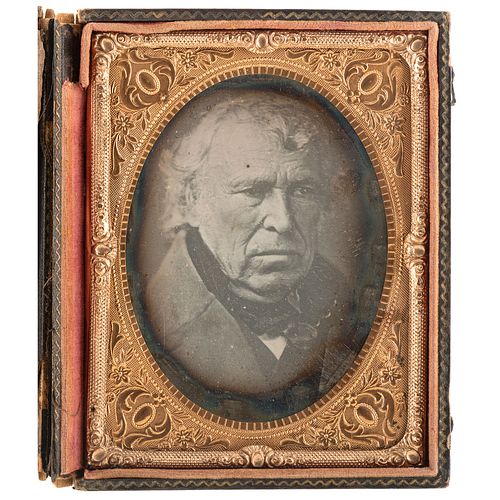 [TAYLOR, Zachary (1784-1850)]. Quarter plate daguerreotype featuring the 12th President of the United States. N.p.: n.p., [ca 1845].