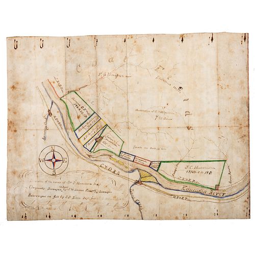 [MAPS & ATLASES] - [WEST VIRGINIA]. SETTLE, Isaac J. (1843-1883), surveyor. Division of the estate of Jno. P. Huddleston, Dcd. ca 1870s.