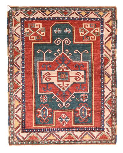 Vintage Caucasian Kazak, 4' x 5'2"