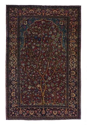 Antique Persian Isfahan, 4'7" x 7'1"