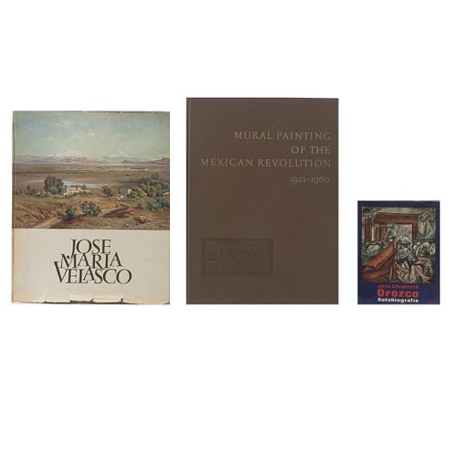 Libros de Arte Mexicano. José María Velasco. Pinturas, Dibujos, Acuarelas. / Mural Painting. Piezas: 3.