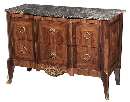 Louis XVI Style Marble-Top and Bronze-