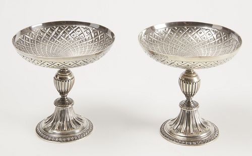 Fine Pair of Sterling Compotes - Crighton Bros
