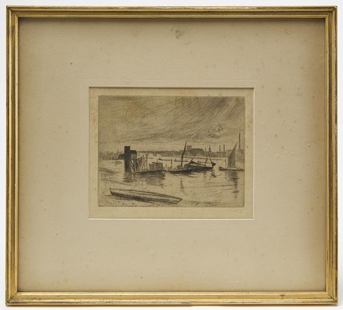 James Whistler - Etching -Cardigan Pier