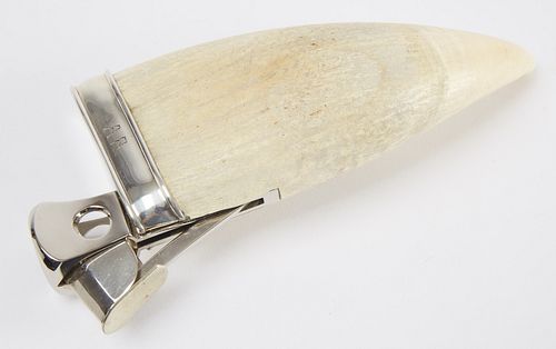Fine Siver Mounted Tooth Cigar Cutter