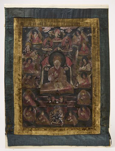 Early Tibetan Thanka Painting on Silk